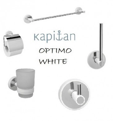 Комплект аксесоари за баня Optimo 4части бял/хром
