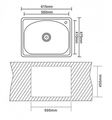 Кухненска мивка Интер ICK6248P 62/48/h18см. единична алпака