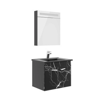 Комплект мебели за баня Marble Black 65 см MDF