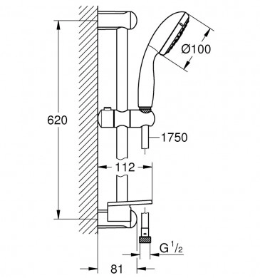 Тръбно окачване New Tempesta 100 III хром GROHE