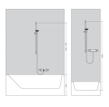 Тръбно окачване Croma 100 с аксесоари хром HANSGROHE