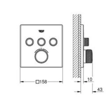 Смесител за вана/душ Grohtherm SmartControl Thermostat злато GROHE