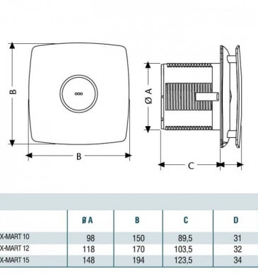 Вентилатор X-Mart 12 Inox Ф120см. инокс