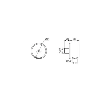 Стенно коляно Idealrain 1/2 кръг розово злато IDEAL STANDARD