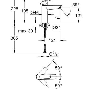 Смесител за мивка Eurosmart M хром GROHE