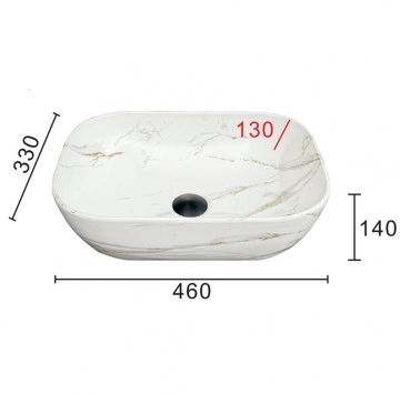 Мивка върху плот 887Marble 46см ИНТЕР КЕРАМИК