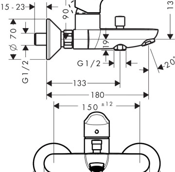 Смесител за вана/душ Logis E хром HANSGROHE