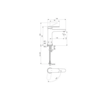 Смесител за мивка Cerafine O Nuovo H120 черен IDEAL STANDARD