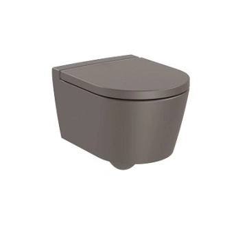 Стенна тоалетна чиния Inspira Round Rimless цвят кафе