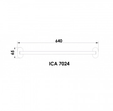 Пръчка за хавлия Арго 64см. единична хром ICA7024