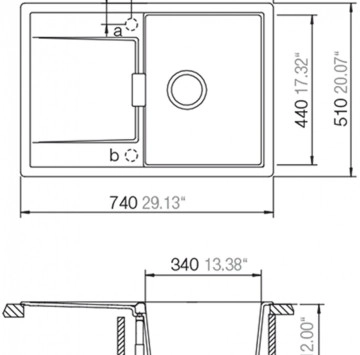 Кухненска мивка Mono D100S 74см Day SCHOCK