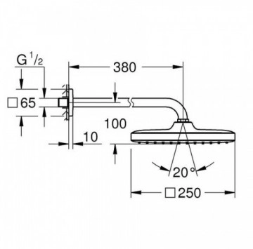 Душ глава Tempesta 250 Cube хром GROHE