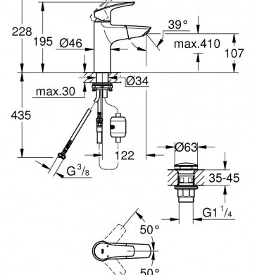 Смесител за мивка Eurosmart M хром GROHE