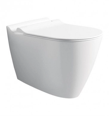 Стенна тоалетна чиния Mineral Rimless с биде система бяла