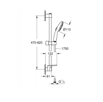 Душ комплект Tempesta 110 хром GROHE