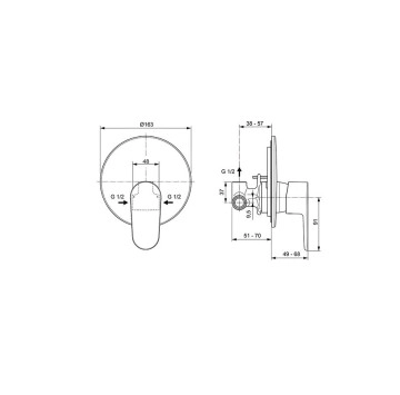 Смесител за душ Cerafine O розово злато IDEAL STANDARD