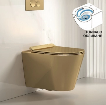 Стенна тоалетна чиния Интер ICC5237Gold злато