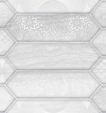 Decor Travertino Hexa Silver Luster Matt Rect.25/75