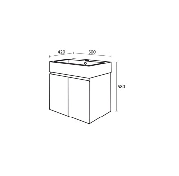 Шкаф за баня с мивка Лагос 60см дървесен ТРИАНО