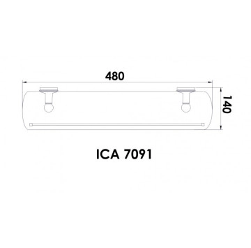 Полица Арго ICA7091 48/14см. с борд ИНТЕР КЕРАМИК