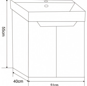 Шкаф за баня с мивка Интер ICP5155 51см бял