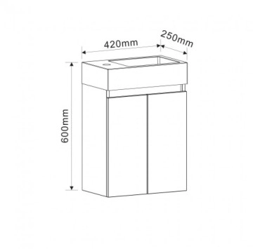 Шкаф за баня Compact 4242MB 42см черен мат ИНТЕР КЕРАМИК