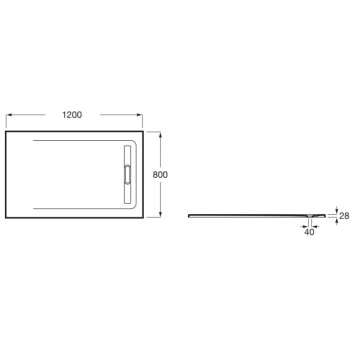 Душ корито Aquos 120/80/h2.8см. бяло ROCA