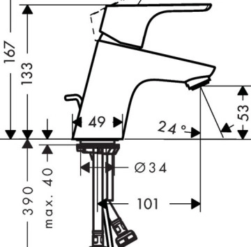 Смесител за мивка Focus 70 хром HANSGROHE