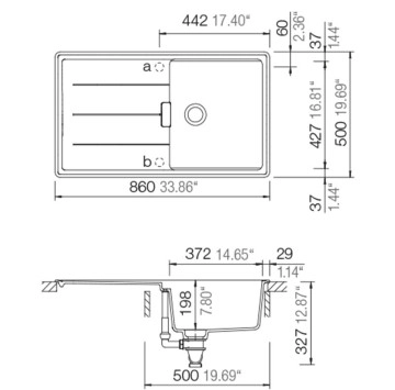 Кухненска мивка Tia D100LS 78см Magnolia SCHOCK