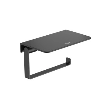 Държач за тоалетна хартия с полица Hotels черен мат ROCA