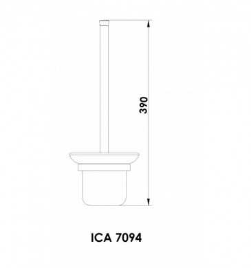 Държач за тоалетна четка Арго стъкло мат/хром ICA7094