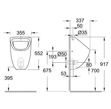 Писоар Bau Ceramic бял GROHE