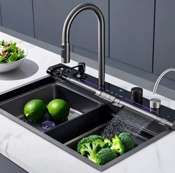 Кухненска мивка Smart 75/46см черен матт