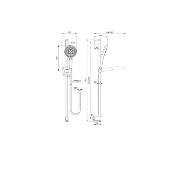 Тръбно окачване Idealrain Solos хром IDEAL STANDARD