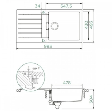 Кухненска мивка Signus D100L 100см Magma SCHOCK