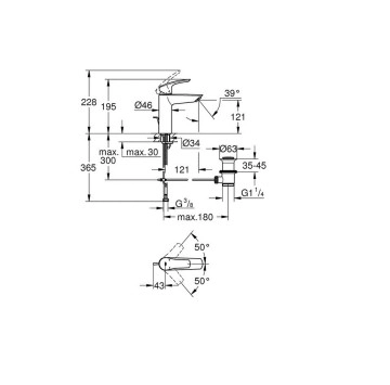 Смесител за мивка Eurosmart M черен мат GROHE