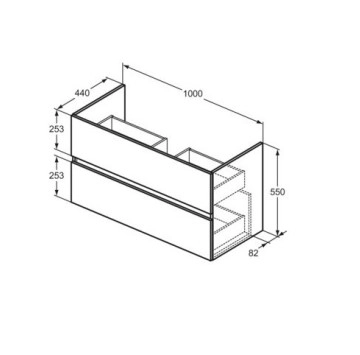 Шкаф за баня Eurovit+ 100см. бял IDEAL STANDARD