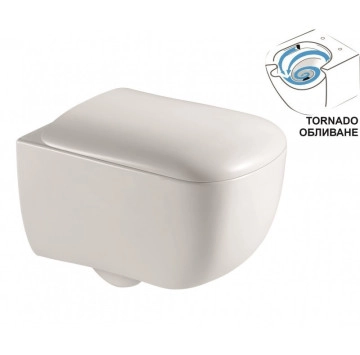 Стенна тоалетна чиния ICC5136 Tornado бяла ИНТЕР КЕРАМИК