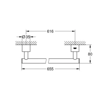 Пръчка за хавлия Atrio brushed hard graphite GROHE