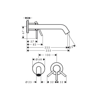 Смесител за мивка Tecturis S 110 черен мат HANSGROHE