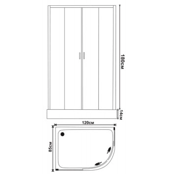 Душ кабина Касия ICS839R 120/85см хром ИНТЕР КЕРАМИК