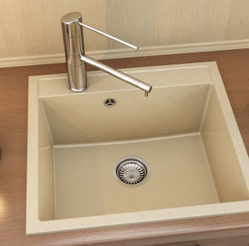 Кухненска мивка полимермрамор 56/51см бежова ФАТ