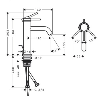 Смесител за мивка Tecturis S 110 бял мат HANSGROHE