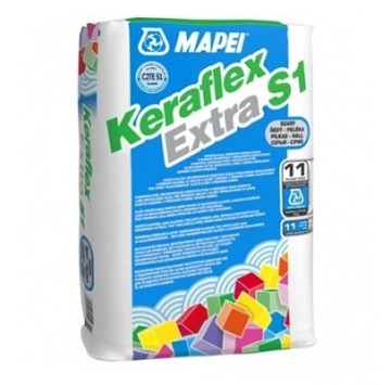 Лепило Mapei Keraflex Extra S1/S1 Zero сиво 25кг