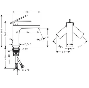 Смесител за мивка Tecturis E 110 HANSGROHE