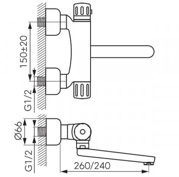 Термостатичен смесител за мивка TA5 хром