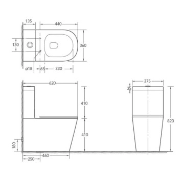 Моноблок ICC6327P бял ИНТЕР КЕРАМИК