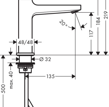 Смесител за мивка Metropol 110 хром HANSGROHE