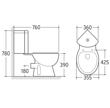 Моноблок Интер ICC7636P Rimless бял ИНТЕР КЕРАМИК