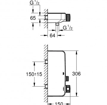 Термостатичен смесител за душ Grohtherm SmartControl хром